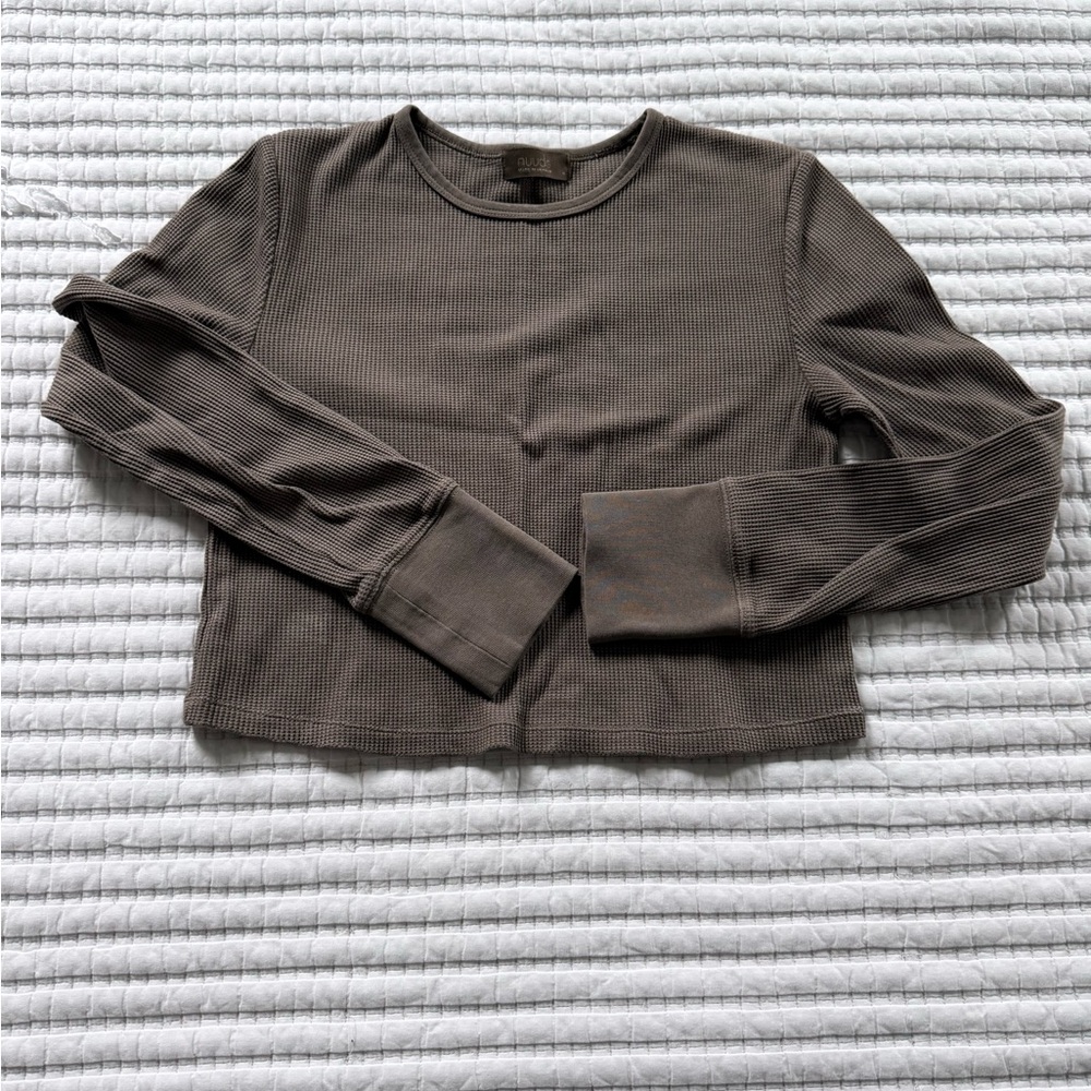 Nuuds Cropped Micro Waffle Top